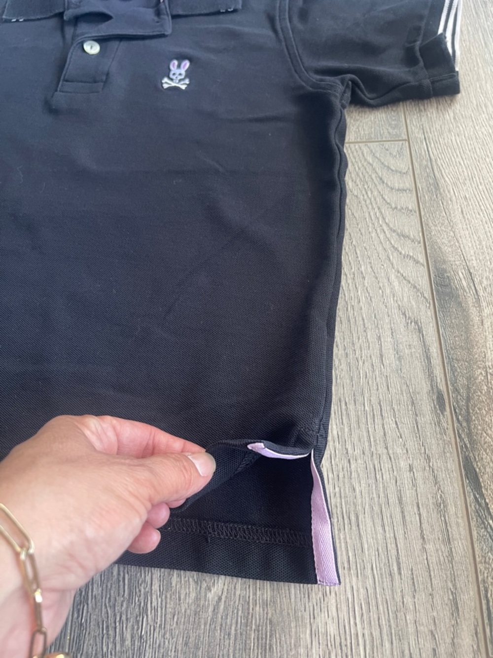 Psycho Bunny Black Polo with Pink Accents Kids - Picture 6 of 13